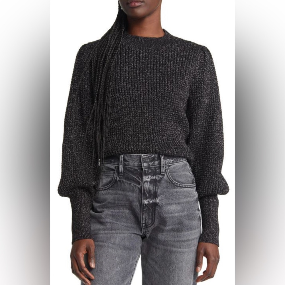 Treasure & Bond Black Peekaboo Long Sleeve Sweater Size XS (0-2) NWT